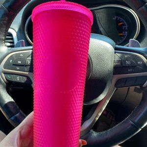 Starbucks Neon Pink studded tumbler 24oz